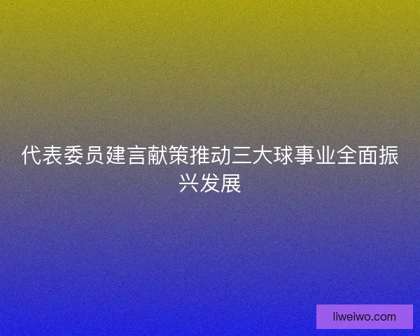 代表委员建言献策推动三大球事业全面振兴发展